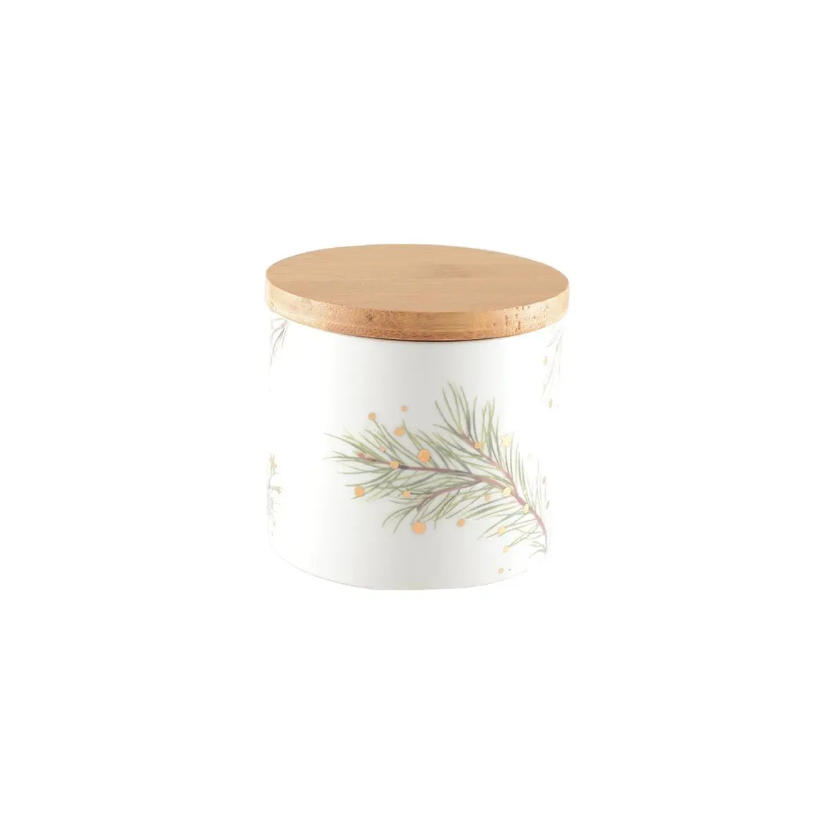 Pot avec couvercle en bois 10x10x9.4 AULICA