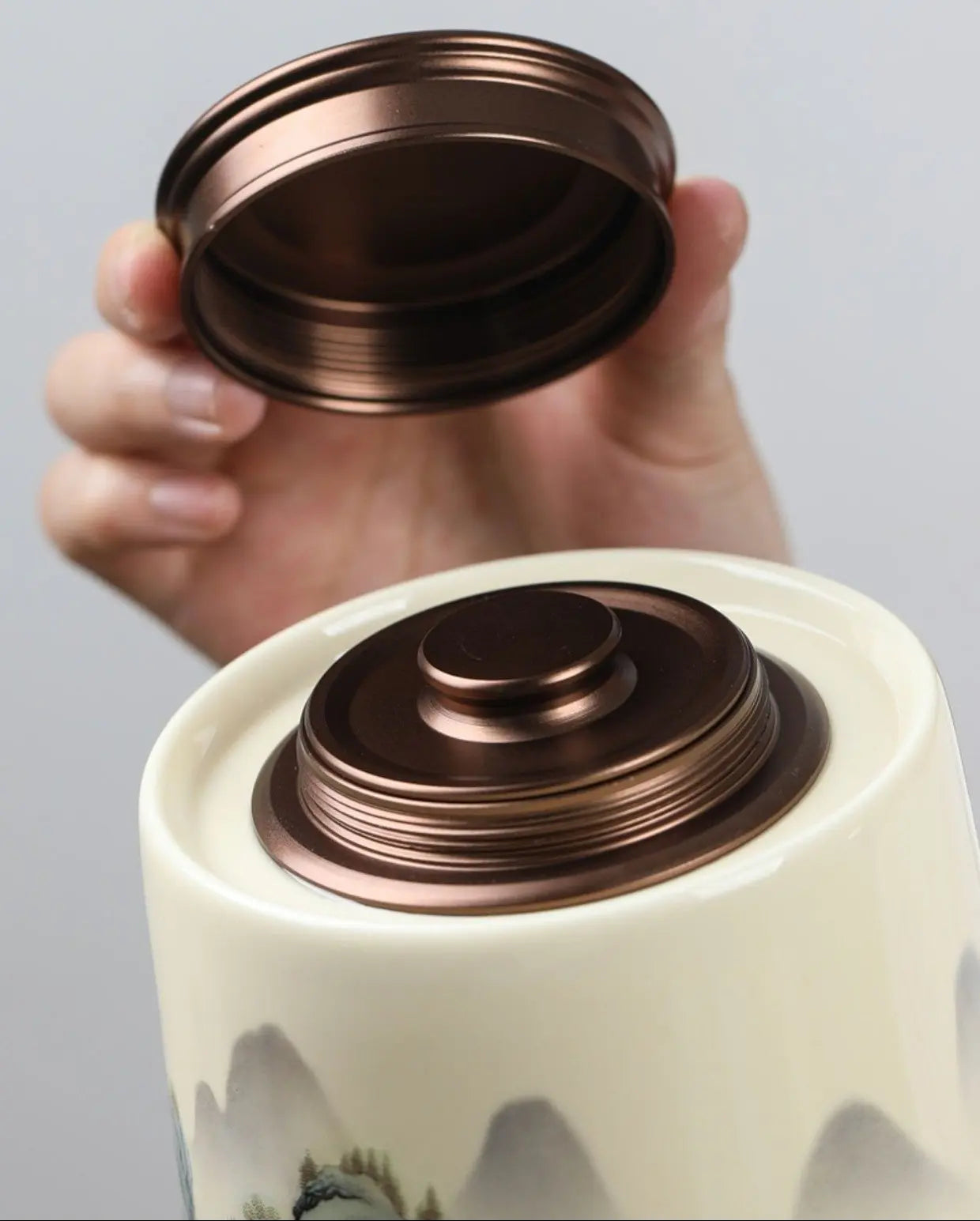 Pot céramique haut de gamme  thé noir vert – Pot luxe peinture paysage Dropshipman