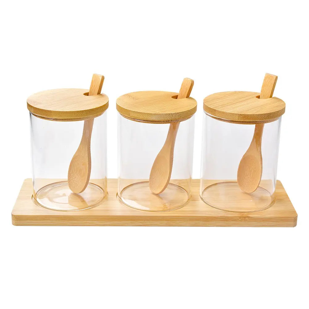 Pot de conservation Lot de 3 Ø 8x10 cm Verre Transparent Clayre & Eef.