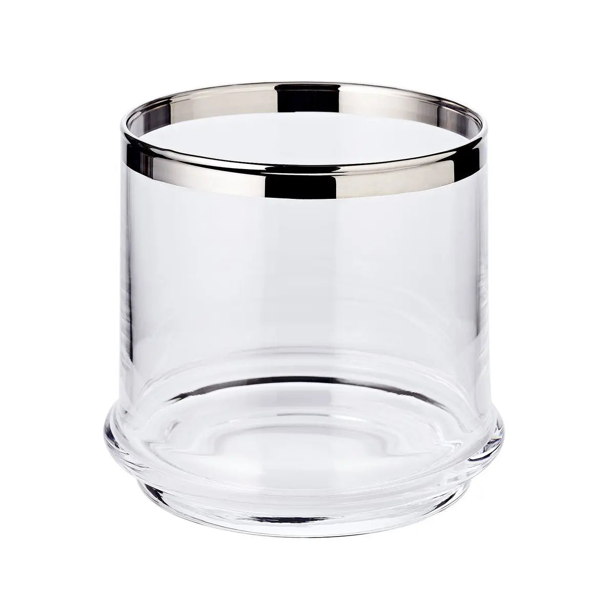 Pot en verre Lia (H 12 cm, ø 13 cm), verre cristal soufflé à la bouche avec un bord en platine EDZARD-SHOP.com