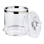 Pot en verre Lia (H 12 cm, ø 13 cm), verre cristal soufflé à la bouche avec un bord en platine EDZARD-SHOP.com