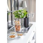 Pot en verre Lia (H 12 cm, ø 13 cm), verre cristal soufflé à la bouche avec un bord en platine EDZARD-SHOP.com
