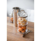 Pot en verre Lia (H 12 cm, ø 13 cm), verre cristal soufflé à la bouche avec un bord en platine EDZARD-SHOP.com