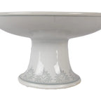 Présentoir à gâteau sur pied Ø 21x11 cm Porcelaine Blanc Vert Clayre & Eef.
