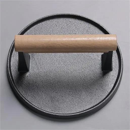 Presse viande fonte steak barbecue – Plaque pressage rond ustensile BBQ professionnel Dropshipman