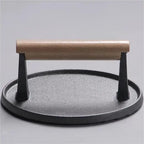 Presse viande fonte steak barbecue – Plaque pressage rond ustensile BBQ professionnel Dropshipman