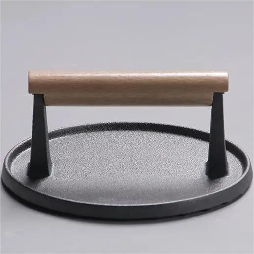 Presse viande fonte steak barbecue – Plaque pressage rond ustensile BBQ professionnel Dropshipman