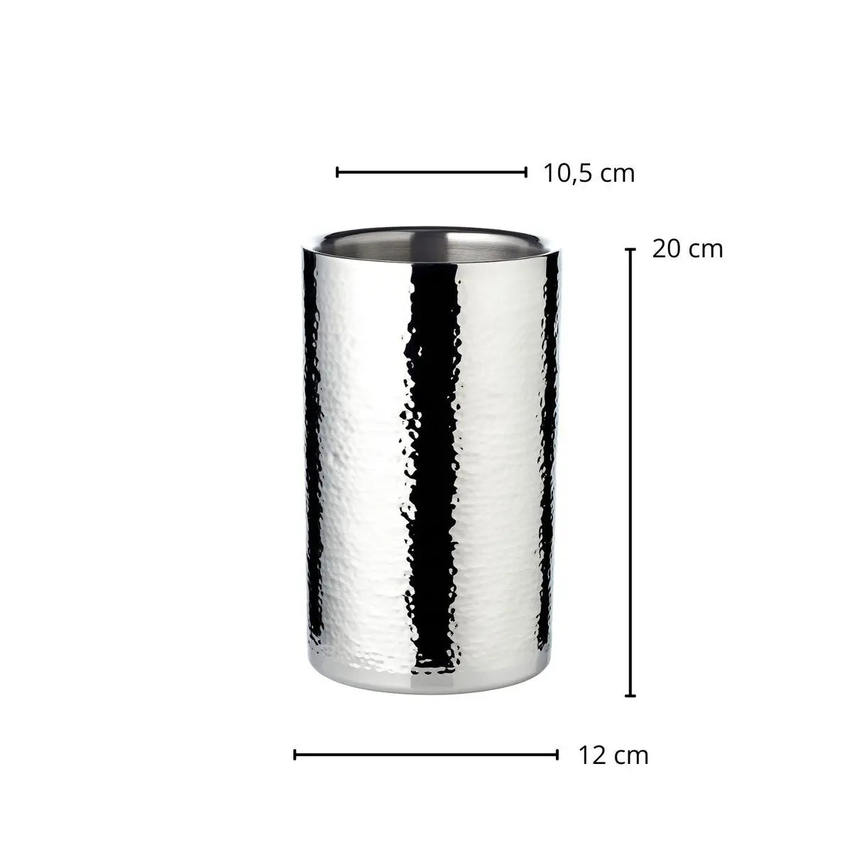 Rafraichisseur de bouteilles Nebraska (H 20 cm, Ø 12 cm), finement martelé EDZARD-SHOP.com