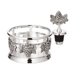 Raisins EDZARD sous-verre, avec bouchon de bouteille, argenté, diamètre 9 cm, hauteur 10 cm EDZARD-SHOP.com
