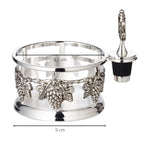 Raisins EDZARD sous-verre, avec bouchon de bouteille, argenté, diamètre 9 cm, hauteur 10 cm EDZARD-SHOP.com