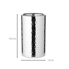 Refroidisseur de bouteilles EDZARD Nebraska, acier inoxydable martelé, poli, double paroi, hauteur 20 cm, ø 12 cm EDZARD-SHOP.com