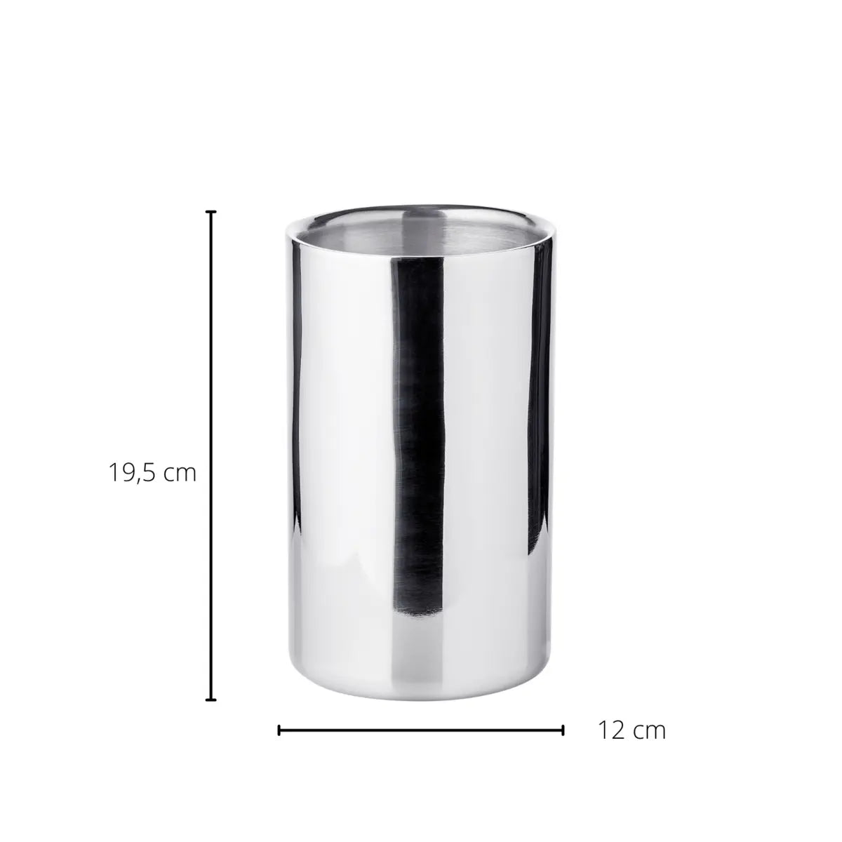 Refroidisseur de bouteilles EDZARD Nebraska, double paroi, acier inoxydable poli, hauteur 20 cm, diamètre 12 cm EDZARD-SHOP.com