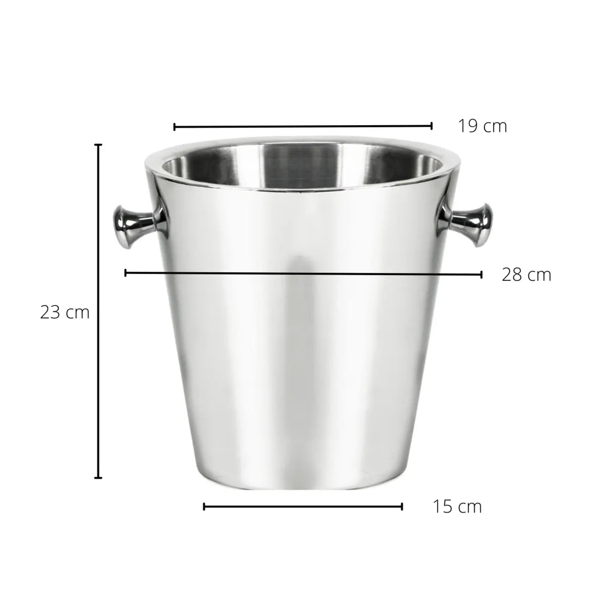 Refroidisseur de bouteilles EDZARD Sevilla avec poignées, acier inoxydable poli, double paroi, ø 22 cm, hauteur 23 cm EDZARD-SHOP.com