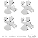 Ronds de serviette EDZARD anges, lot de 4, plaqué argent, résistant au ternissement EDZARD-SHOP.com