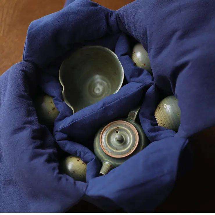 Sac Rangement Service Thé – Pochette Stockage Tissu Chinois Fait Main Dropshipman