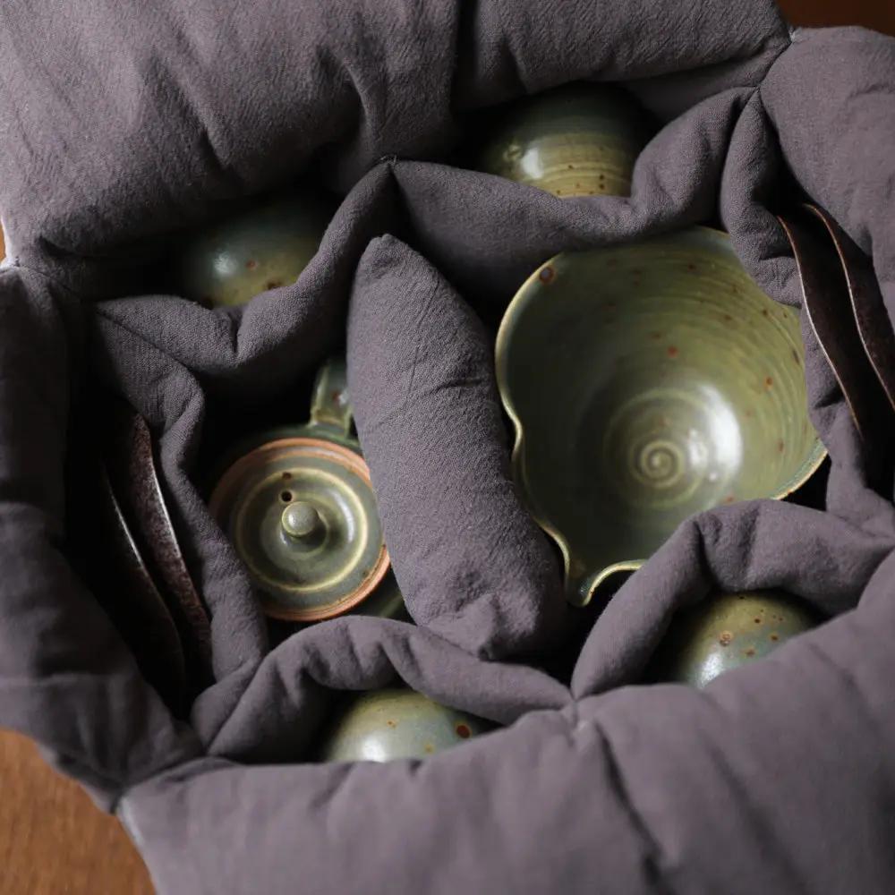 Sac Rangement Service Thé – Pochette Stockage Tissu Chinois Fait Main Dropshipman