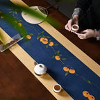 Chemin de Table Élégant Banquet Thé Peint Main Imperméable Tissu Zen – Runner Style National 220x33cm Dropshipman