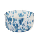 Saladier bleu et blanc en verre 24.5x24.5x12.5cm AULICA