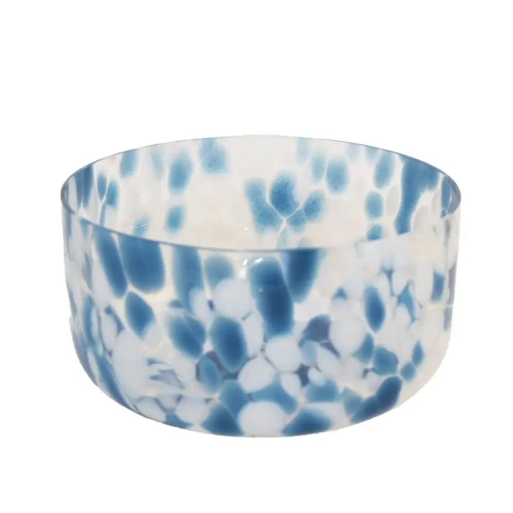 Saladier bleu et blanc en verre 24.5x24.5x12.5cm AULICA