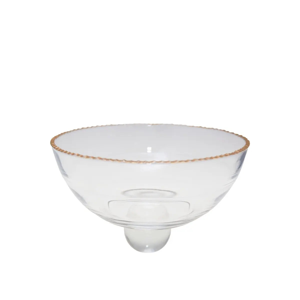 Saladier bord doré sur pied en verre 23.5x23.5x15.5cm AULICA