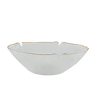 Saladier floral en verre avec bords dores 25cm AULICA