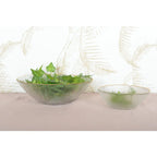 Saladier floral en verre avec bords dores 25cm AULICA