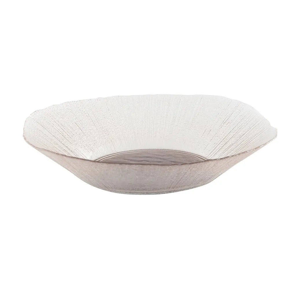 Saladier ovale bord sable transparent 30cm AULICA