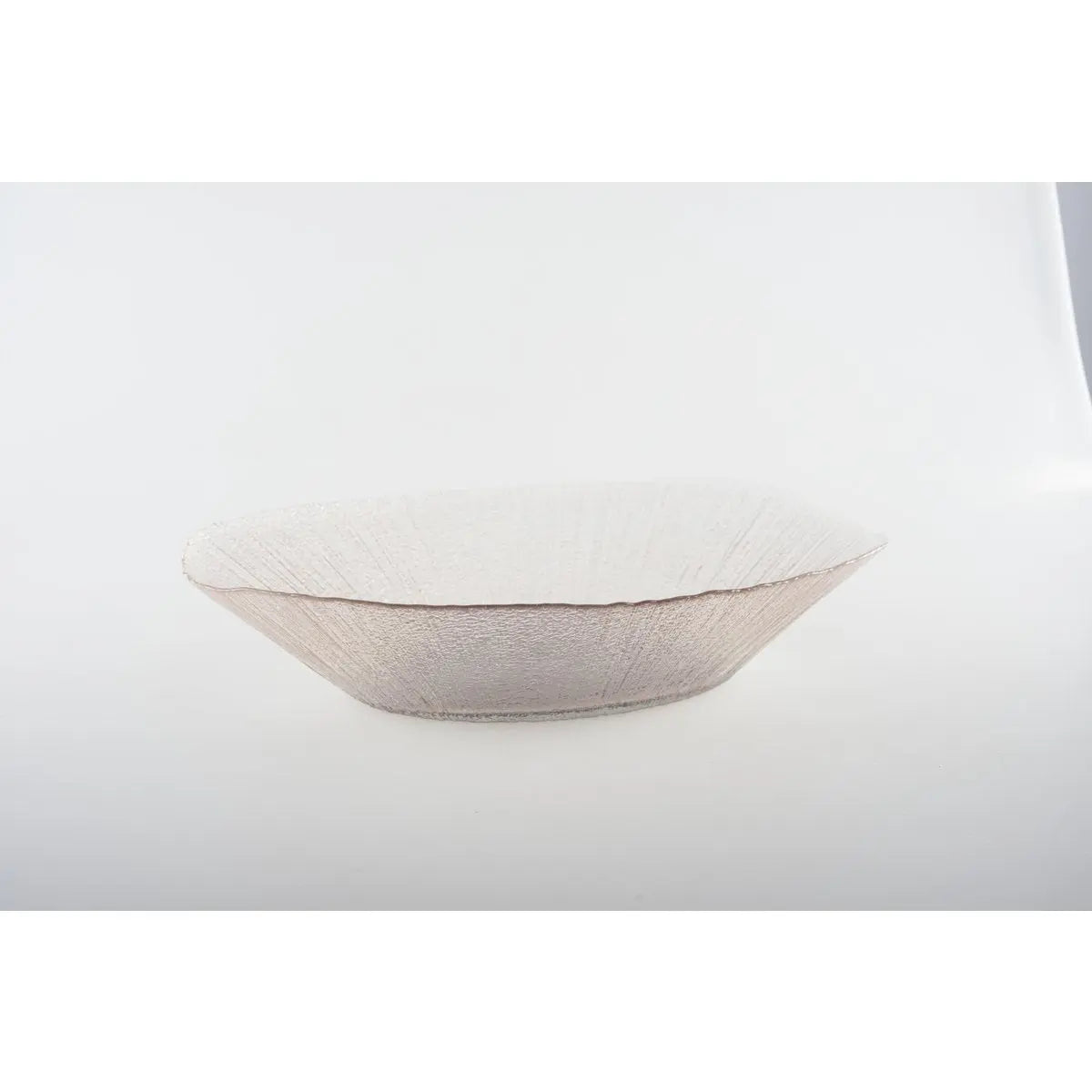 Saladier ovale bord sable transparent 30cm AULICA