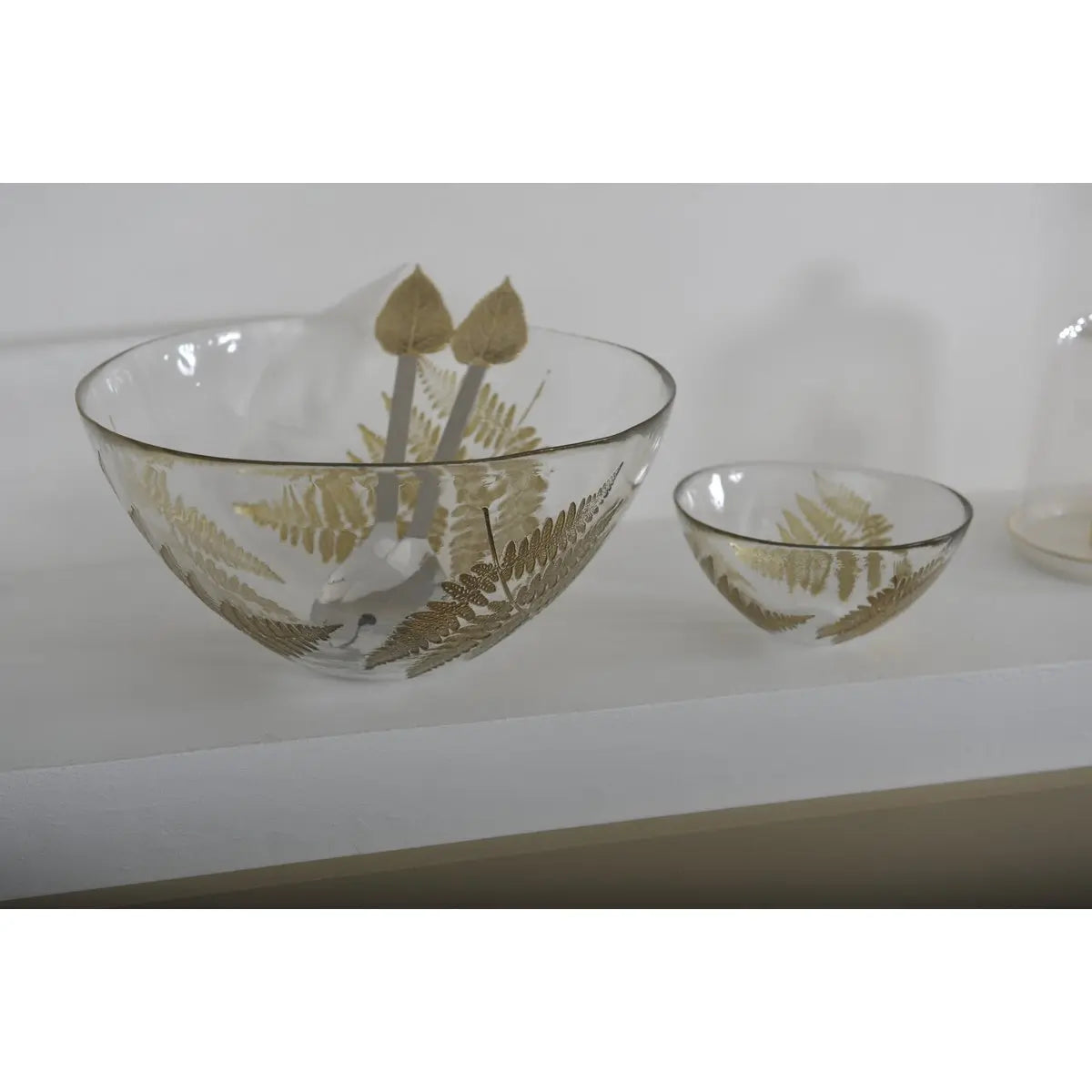 Saladier transparent feuille dorée AULICA