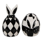 Salière et poivrière Lot de 2 Blanc Noir, Céramique Ø 5x9 / Ø 5x7 cm (2) Clayre & Eef.
