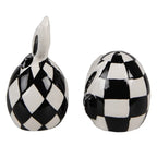 Salière et poivrière Lot de 2 Blanc Noir, Céramique Ø 5x9 / Ø 5x7 cm (2) Clayre & Eef.