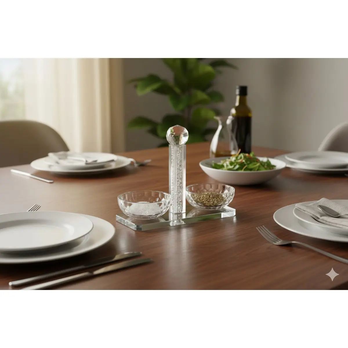Salière et poivrière double cristal AULICA
