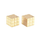 Salière et poivrière rubik's cube doré 3x3x3cm AULICA