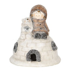 Sculpture Blanc Marron, Terre Cuite 14x14x16 cm Clayre & Eef.