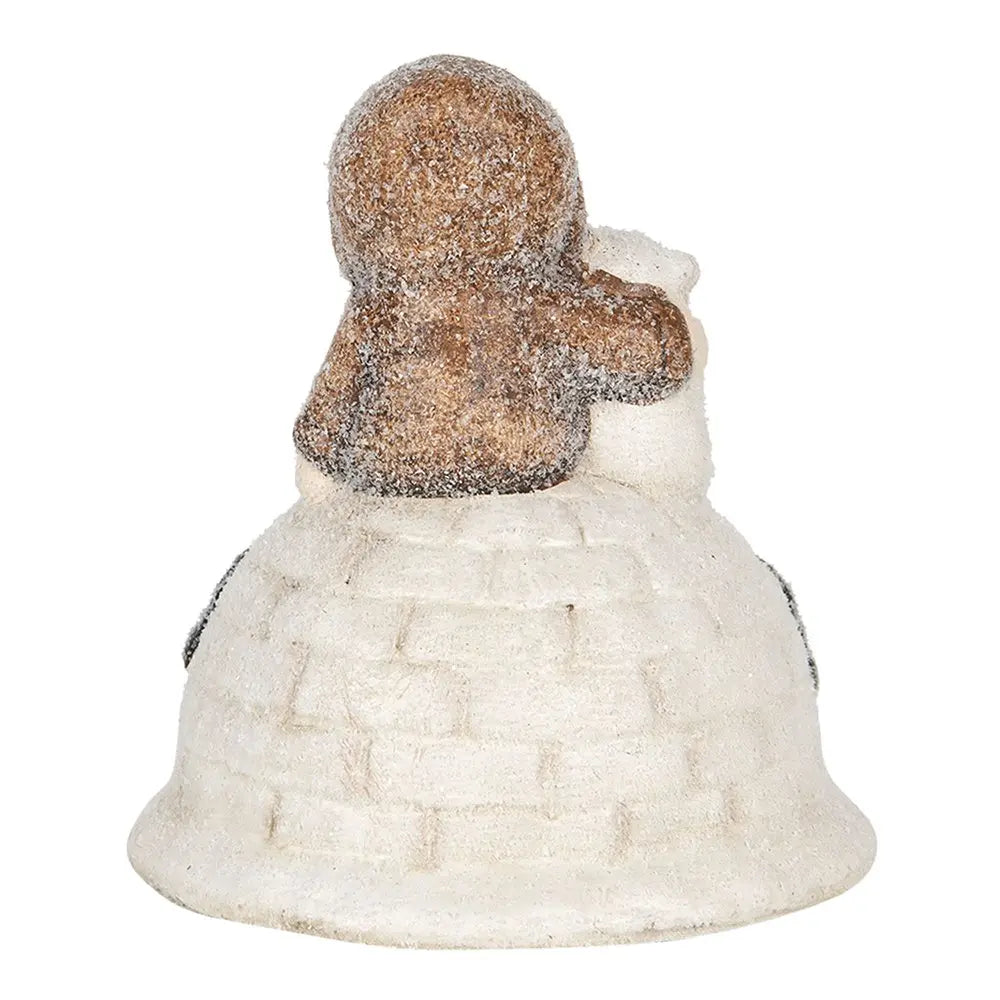 Sculpture Blanc Marron, Terre Cuite 14x14x16 cm Clayre & Eef.