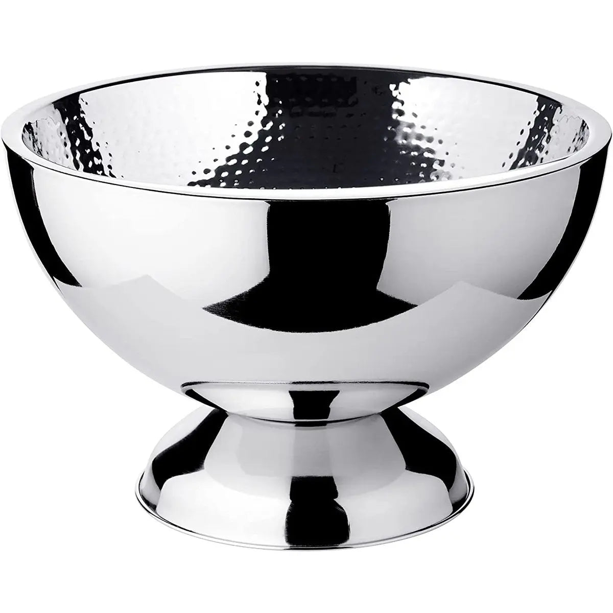 Seau à champagne EDZARD Cadiz, double paroi, acier inoxydable poli, intérieur martelé, ø 32 cm, H 21 cm EDZARD-SHOP.com