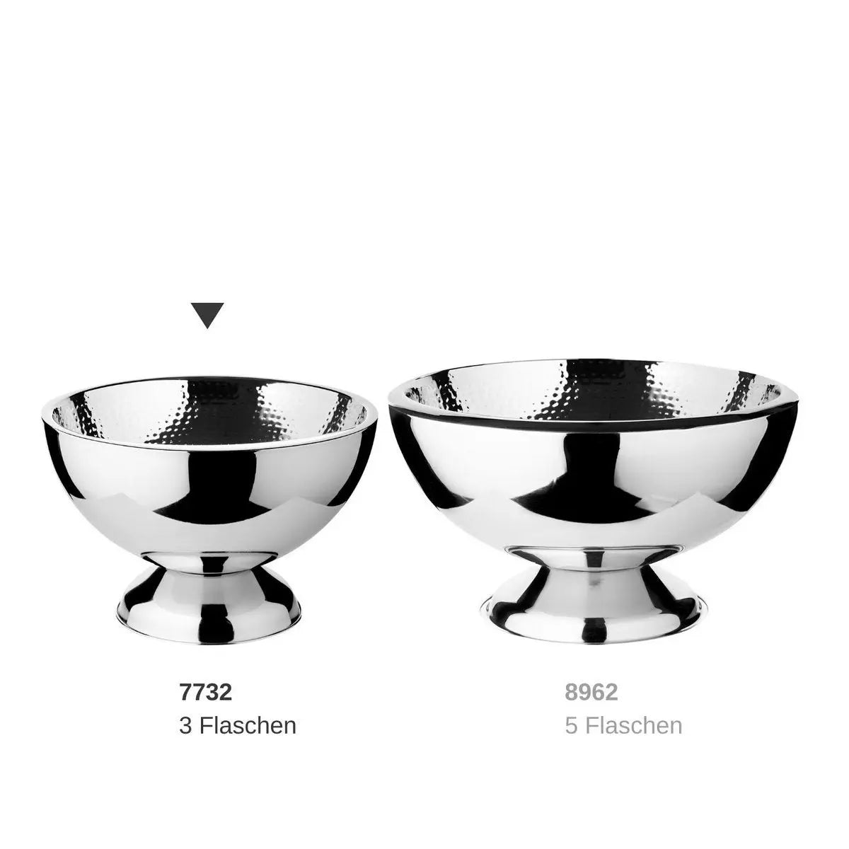 Seau à champagne EDZARD Cadiz, double paroi, acier inoxydable poli, intérieur martelé, ø 32 cm, H 21 cm EDZARD-SHOP.com