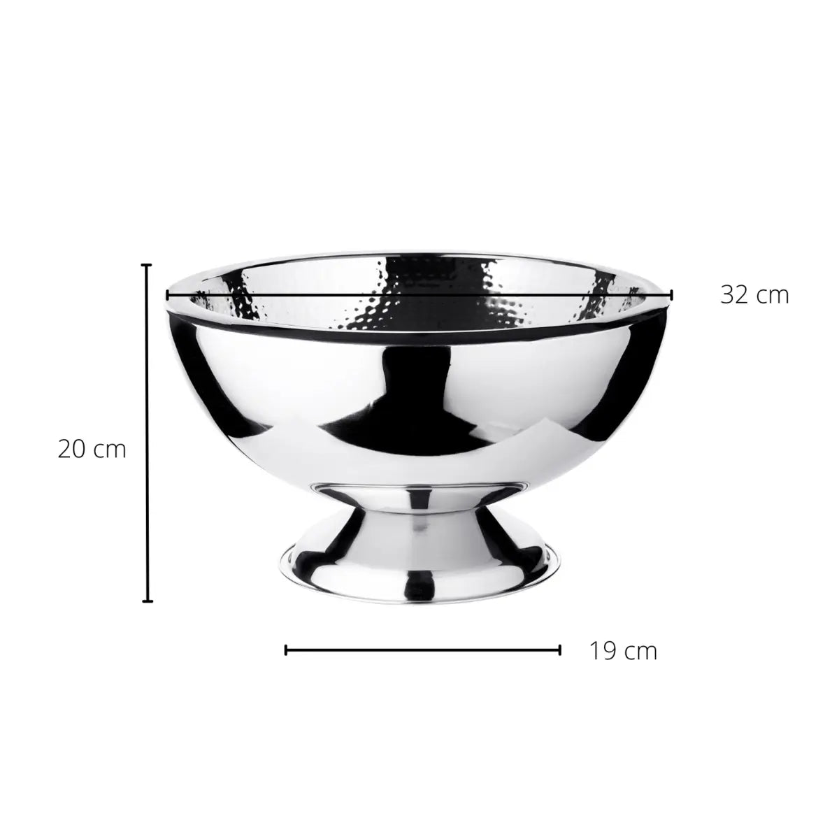 Seau à champagne EDZARD Cadiz, double paroi, acier inoxydable poli, intérieur martelé, ø 32 cm, H 21 cm EDZARD-SHOP.com