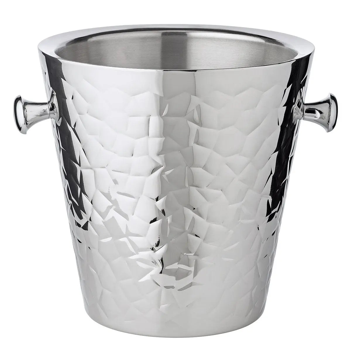 Seau à champagne EDZARD Capri avec poignées, acier inoxydable poli, motifs extérieurs, hauteur 23 cm, ø 22 cm EDZARD-SHOP.com