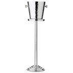 Seau à champagne EDZARD Capri avec support, acier inoxydable poli, motif extérieur, H 85 cm, glacière H 23 cm EDZARD-SHOP.com