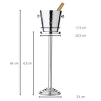 Seau à champagne EDZARD Capri avec support, acier inoxydable poli, motif extérieur, H 85 cm, glacière H 23 cm EDZARD-SHOP.com
