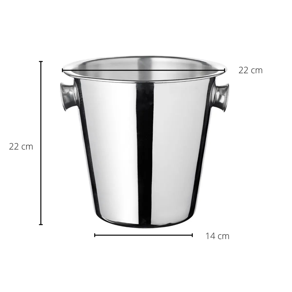 Seau à champagne EDZARD Joey avec poignées, acier inoxydable poli brillant, hauteur 23 cm, diamètre 21 cm EDZARD-SHOP.com