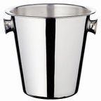 Seau à champagne EDZARD Joey avec poignées, acier inoxydable poli brillant, hauteur 23 cm, diamètre 21 cm EDZARD-SHOP.com