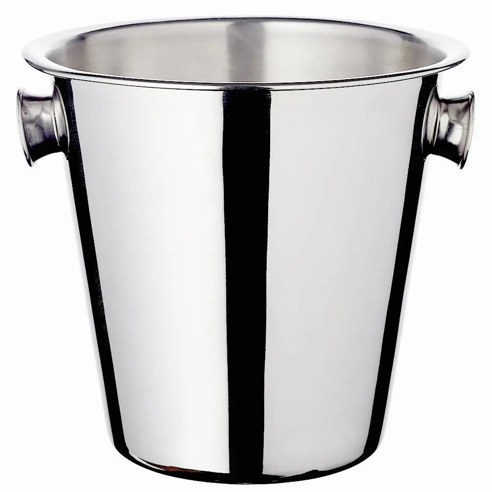 Seau à champagne EDZARD Joey avec poignées, acier inoxydable poli brillant, hauteur 23 cm, diamètre 21 cm EDZARD-SHOP.com