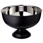 Seau à champagne EDZARD Pearl, hauteur 25 cm, ø 36 cm, extérieur noir mat, intérieur acier inoxydable poli brillant EDZARD-SHOP.com