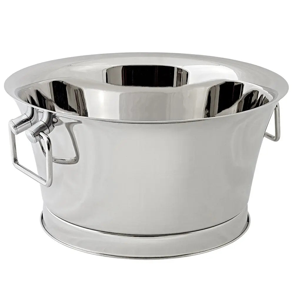 Seau à champagne EDZARD Samu, double paroi, avec poignées, acier inoxydable poli brillant, H 25 cm, ø 48 cm EDZARD-SHOP.com