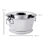 Seau à champagne EDZARD Samu, double paroi, avec poignées, acier inoxydable poli brillant, H 25 cm, ø 48 cm EDZARD-SHOP.com