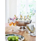 Seau à champagne EDZARD, seau à bouteilles Capri, acier inoxydable poli brillant, à motifs à l'extérieur, ø 43 cm, H 24 cm EDZARD-SHOP.com