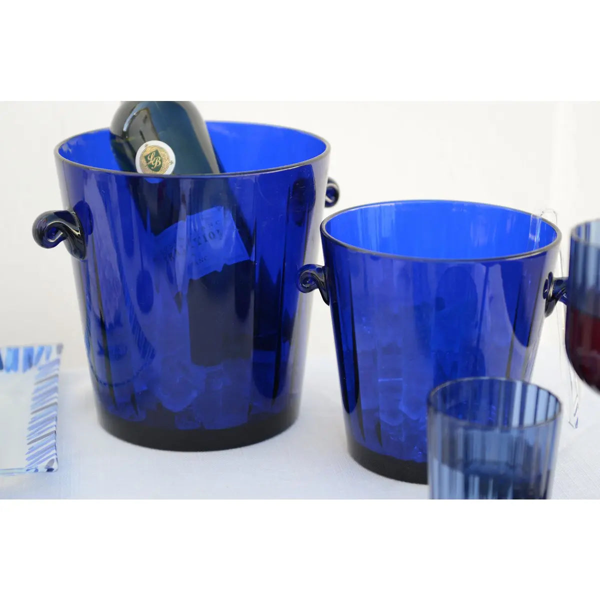 Seau à champagne bleu fonce 20.3x20.3x21.2cm AULICA
