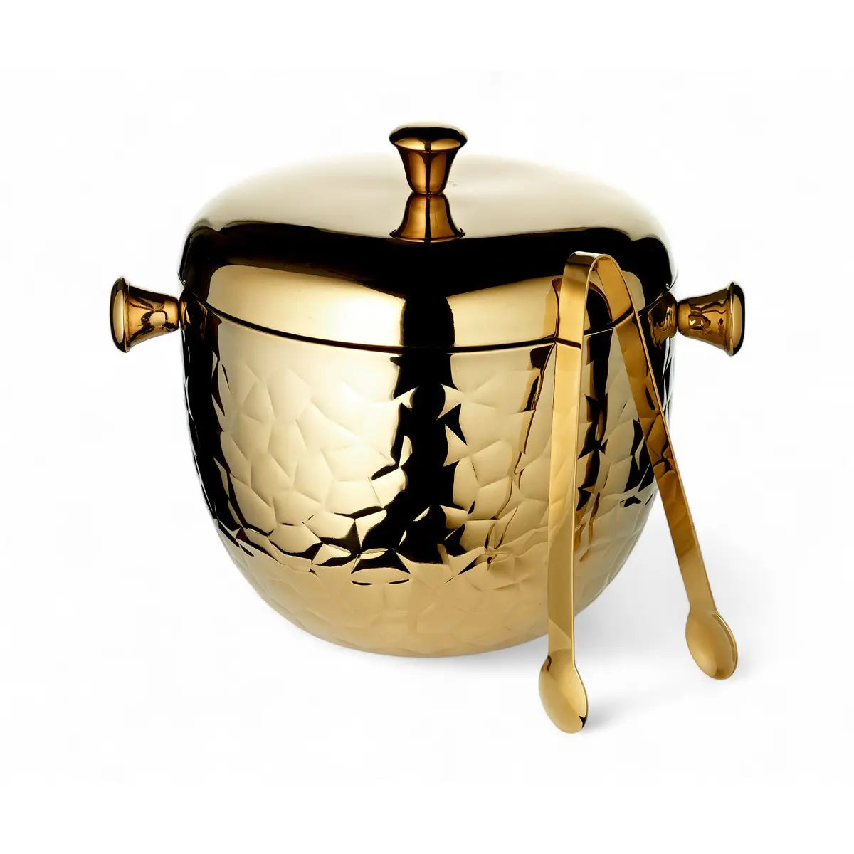Seau de glace Rico Gold H 21 cm, avec tamis et pince à glace EDZARD-SHOP.com